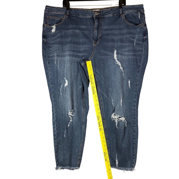 ELOQUII Denim Jean Bundle, High Rise Skinny /Distressed Cropped Plus Size 24L/24 - Picture 12 of 16